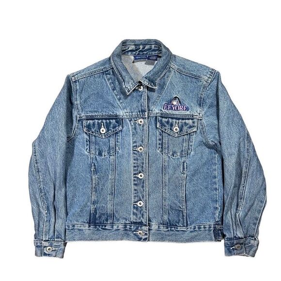 Vintage Eeyore Winnie The Pooh Embroidered Trucker Jean Jacket - Picture 1 of 5